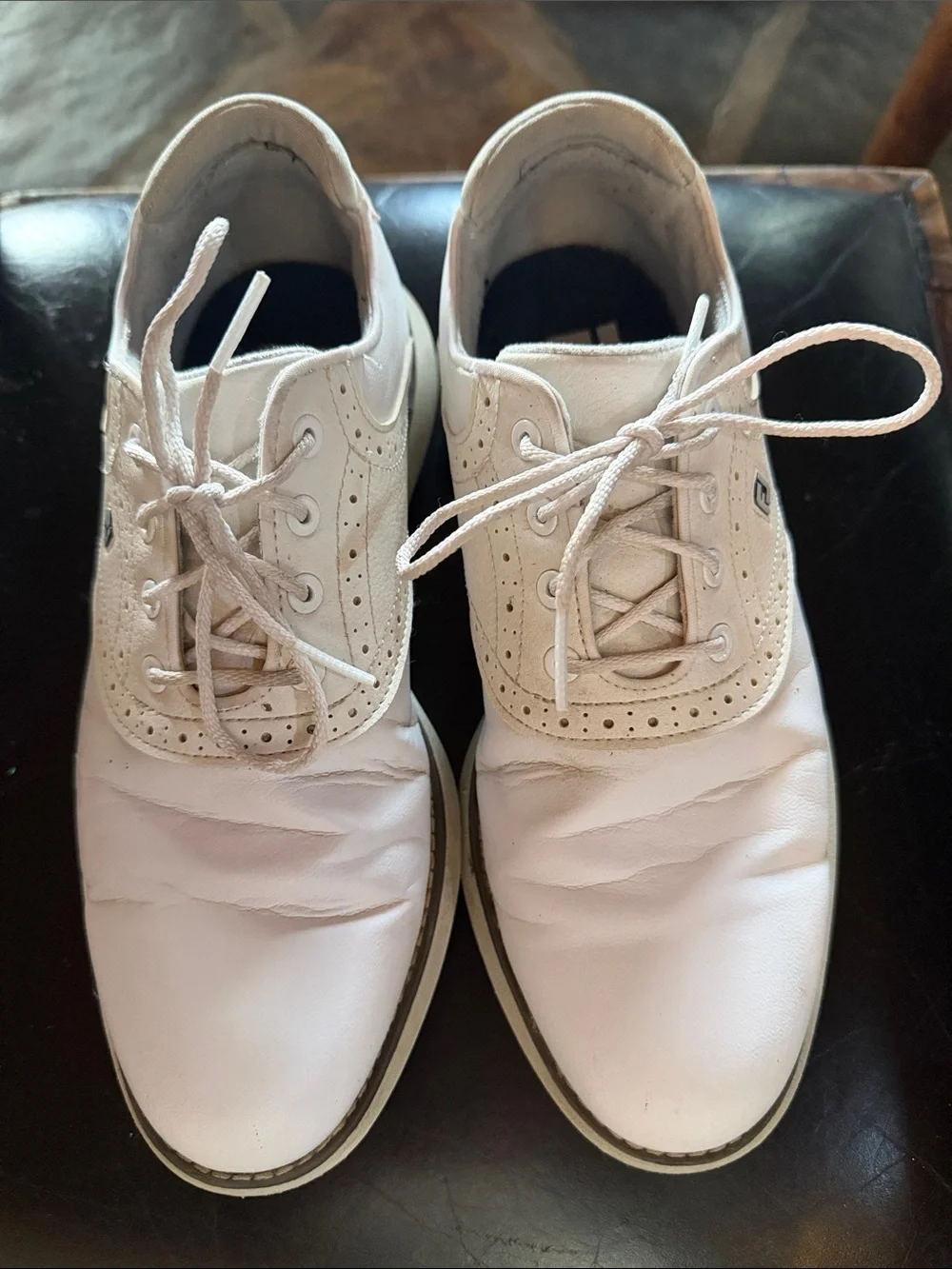 Men's/Boy’s White Leather FootJoy golf Shoes